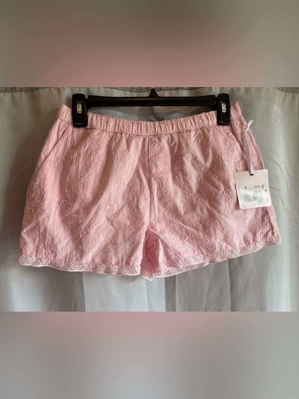 LoveShackFancy x Target Girls' Willa Alouette Rose Embroidery Lace Trim Shorts